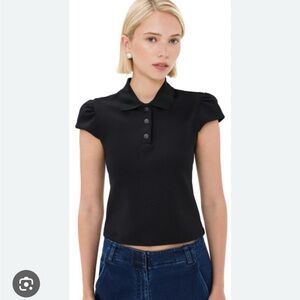 Tibi Black Collared Women's Blouse